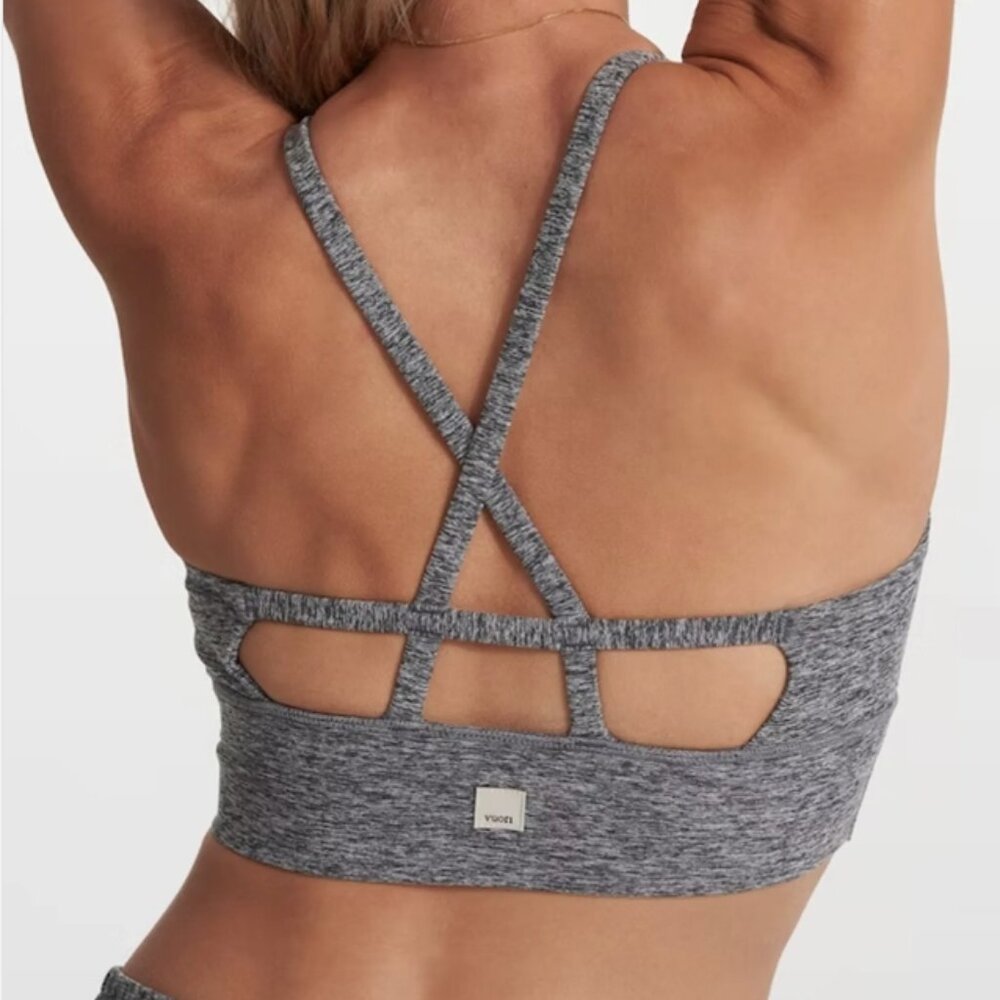 Vuori Long Line Elevation Sports Bra - Heather Gray - Size L